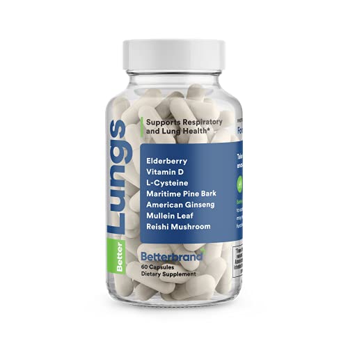 BetterLungs, Respiratory and Lung Supplement - Helps Promote Lung Health and Support Athletic Performance - Natural Ingredients Including Elderberry, Ginseng, L-Cysteine and Reishi Mushrooms