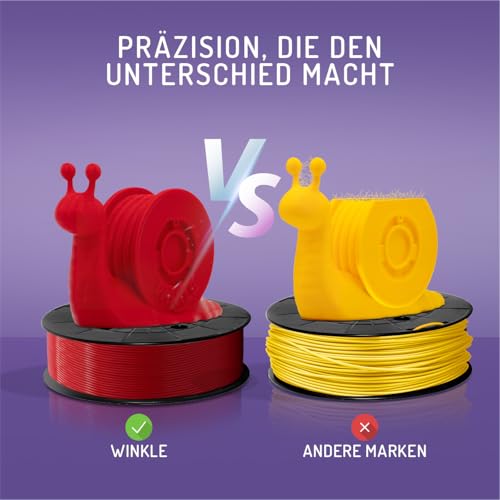WINKLE PLA HD Filament 2.85mm Eisweiß, 1kg Spule, 3D Drucker Filament Kompatibel mit FDM Druckern, 3D-Druckmaterialien, Maßgenauigkeit +/- 0.05mm, Bioabbaubar Leicht zu Bedrucken