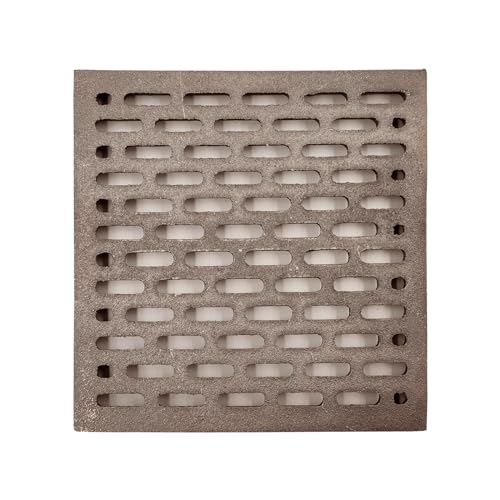 Koem Rejilla de hierro fundido para caída de cenizas y aireación para chimeneas, estufas, barbacoas y hornillos, fabricada en Italia (20 x 20 cm)