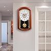 Modern Wood Pendulum Clock Mantel Clocks Battery Operated Pendulum Wall Clock for Living Room Decor, Office Home Decor Gift (18 inch)