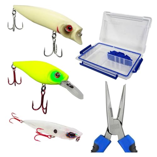 Marine Sports, Super Kit Isca Artifical Marine Sports Superficie Meia Agua Profundidade + Alicate + Estojo Cor:Kit 4