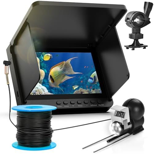 5" IPS Fish Finder for Boat with 6000mAh,1080 HD Underwater Fishi...