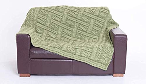 The Irish Store - Irish Gifts from Ireland 100% irlandés de Lana Merino 2 Plateado Toned Aran Manta/Manta por West End Knitwear