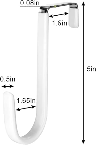 Miniatura 2 de Paquete de 6 ganchos metálicos para colgar sobre la puerta con goma antideslizante para colgar torres, abrigos y sombreros para puertas de menos de