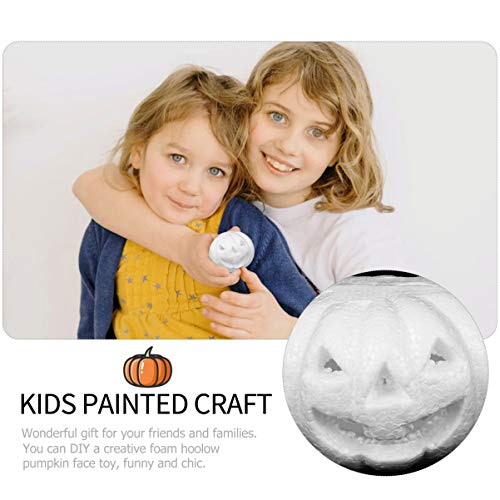 Healifty 3 peças de abóbora de espuma de artesanato branca Jack-O-Lantern modelagem, isopor, abóbora