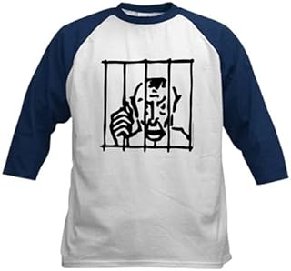 CafePress Monopoly in Jail Kids Baseball Tee Kids Cotton Baseball Jersey, 3/4 Raglan Sleeve Shirt Navy/White
