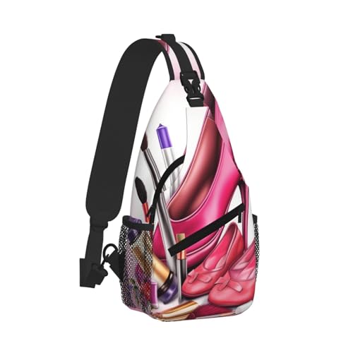 Shoes And Makeup Printed Cross Chest Bag Diagonally Chest Messenger Bag2