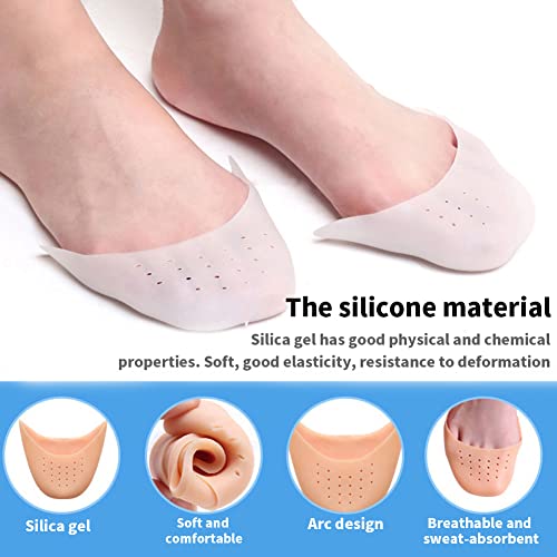 Image of Gel Toe Pads for Pointe Shoes, 4 Pairs Breathable Curved Ballet Toe Protectors for Pointe Work, Also for Heels and Dress Shoes