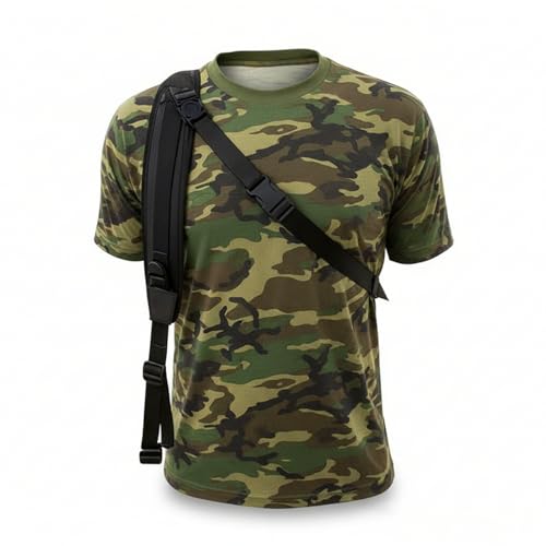 hellomaterials Stalker Sling - Premium Quality V2 | Built-in Rubber Anti-Slip pad, Universal, Adjustable (Black)