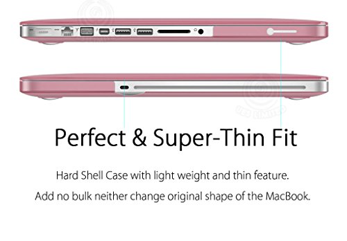 Ueswill Compatible With 3In1 Glossy Crystal Clear Hard Shell Case Cover For Macbook Pro 15 Inch With Cd-Rom (Non-Retina) (Model A1286) + Keyboard Cover And Screen Protector, Pink #TOP5