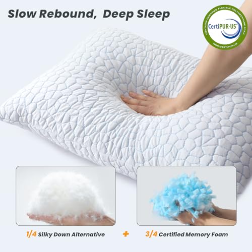 Almohada Espuma Viscoelástica Ajustable Queen Blanco miniatura 3