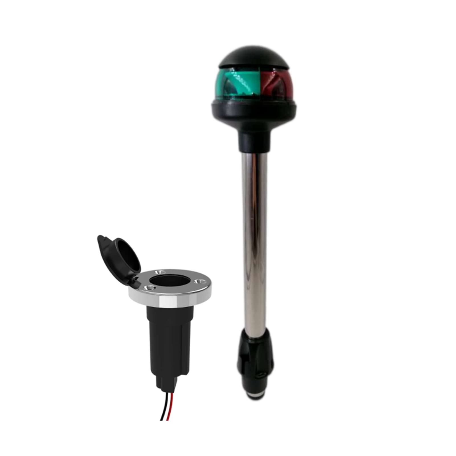 Marino GUIDATO Luci del palo di navigazione in barca for Yacht Marine Stern Anchor Plug-in Bi-Color Light Redgreen Per la navigazione e la pesca(01127LDNL11500SS)