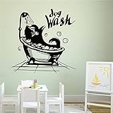  Sticker mural animal vétérinaire Pet Shop Chien Chat Lapin Vinyle Autocollant Mural Artiste Décoration Maison Chambre Papier peint Amovible 58x57cm