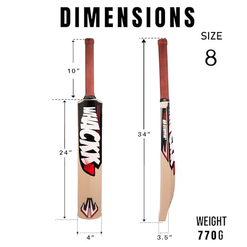 Image of WHACKK Double Blade Cricket Bat Full Size - Premium Virgin Plastic Hard Fiber Tennis /Turf Bat, Lightweight Tournament Size 8 for Adults & Seniors (Bisque)