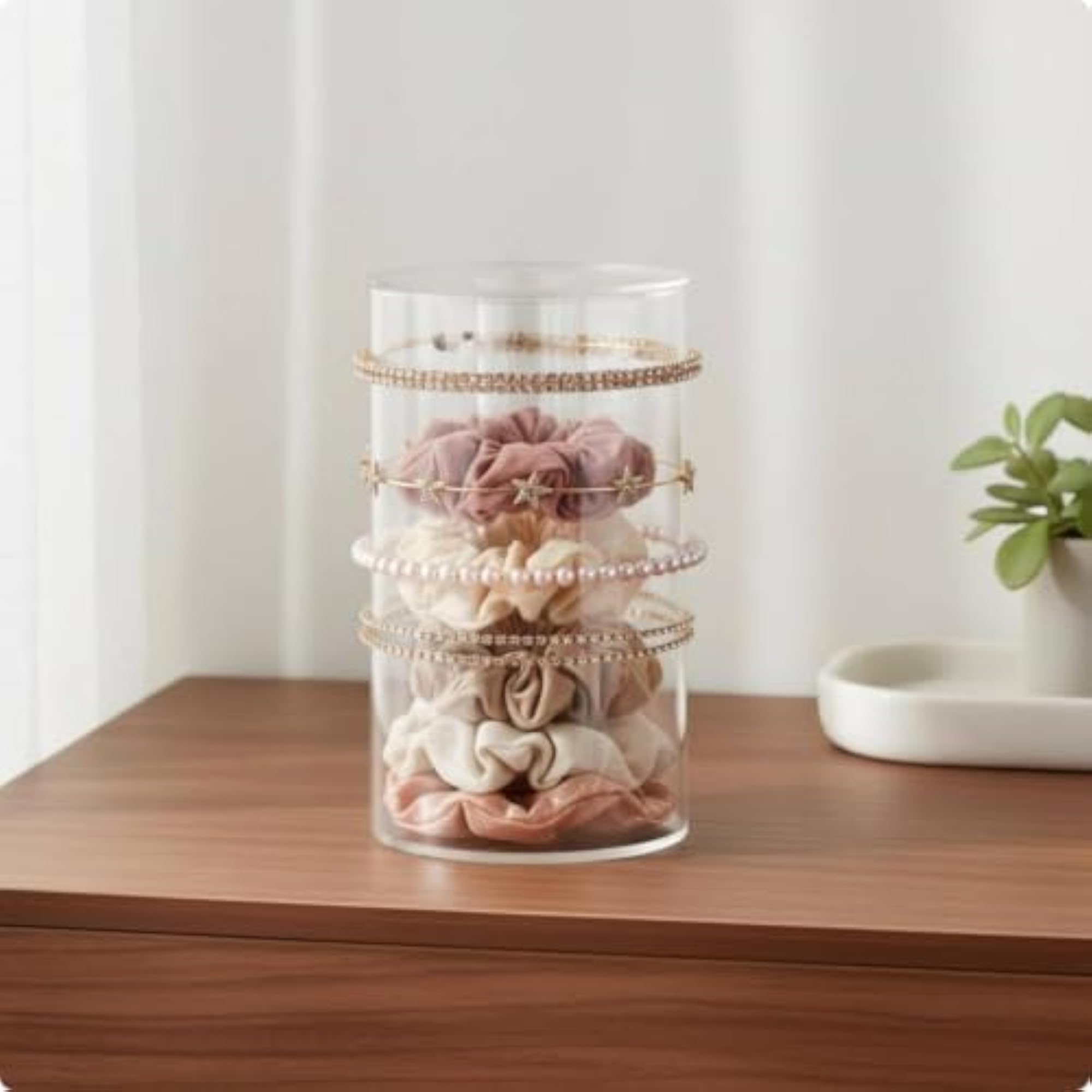Transparent Acrylic Hair Accessory Holder, Space Saving Organizer