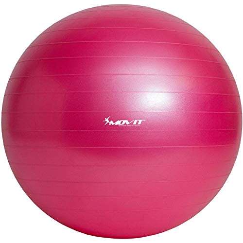 Movit Pelota de Ejercicios Suiza Incluye Bomba Bola de Asiento 75 cm Rosa Balón de Gimnasia