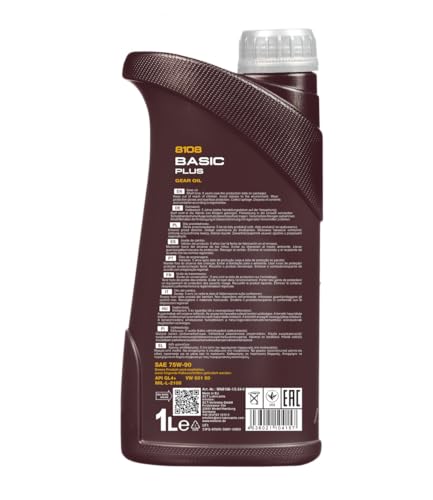 MANNOL 8108 BASIC PLUS FULLY SYNTHETIC GEAR OIL SAE 75W-90 API GL4+, MIL-L-2105 IMPORTED FROM GERMANY (1l)