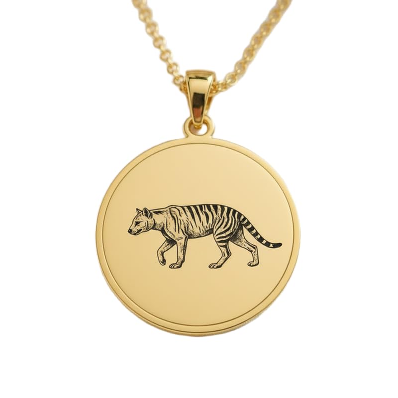 Collier tigre de Tasmanie en argent 925 plaqué or : l'excellence du bijou fait main