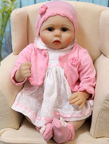 antboat 22 Zoll 55cm Reborn Puppen Lebensecht Weiches Silikon Vinyl Reborn Baby Mädchen Baby Reborn Lebensecht Mädchen… – Bild 8