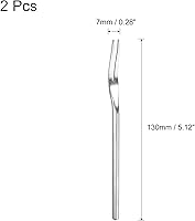 Vista 2 de uxcell Tenedores de fruta de acero inoxidable de 2 piezas, tenedores de degustación de frutas para ensalada de 5.12 pulgadas, tenedores de postre