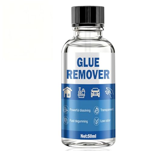 kuailaya Glue Remover Adhesive Remover Glue Removal with Precision Brush Highly Efficient and Fast Dissolution Low Odor Substrate Safe for Metal Plastic Wood Glass Transparent 50ml