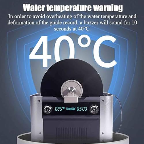Macchina per la pulizia di dischi in vinile ad ultrasuoni con asciugatura automatica, riscaldatore e timer, kit professionale di pulizia profonda 49 kHz per dischi in vinile