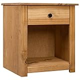 Leicht zu reinigen vidaXL Massivholz Panama-Kiefer Nachttisch Nachtschrank Nachtkonsole Nachtkommode Schlafzimmer Kommode Schrank Telefontisch 46x40x57cm