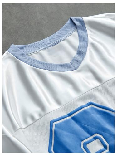 SOLY HUX Girl's Y2k Tops Number Graphic Tees V Neck Drop Shoulder Jersey Shirt Preppy Clothes3