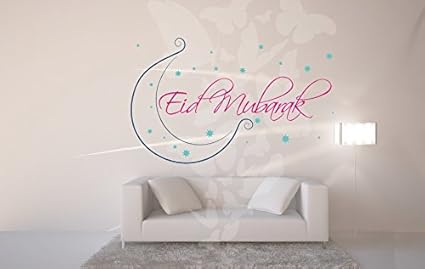 Asmi Collections PVC Wall Stickers Eid Mubarak