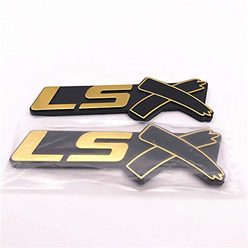 F&T 2 Pieces Car Writing Badge - LSX 3D Letter Fender Emblem - ABS Black Nameplate Custom Sticker