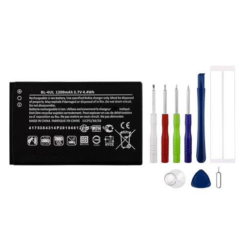 Vvsialeek New BL-4U Replacement Battery for Nokia E75 66212C 5730 5530 5330 6600I 8800CA 8800GA E66 with Technical Toolkit