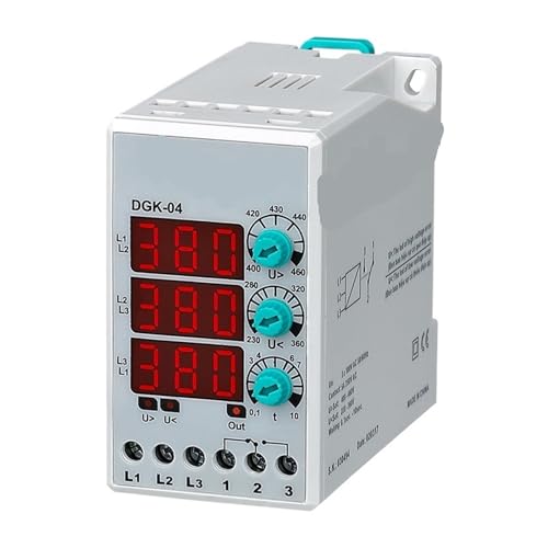 Relé de protección contra sobretensión trifásica digital DGK-04 de 3x380V