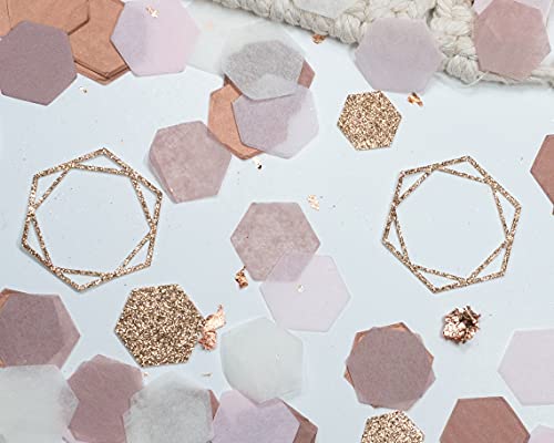 Boho Party Decor, Rose Gold Confetti, Tissue Paper Confetti, Hexagon, Party Table Decorations, Party Supplies, 550 Pieces #TOP2
