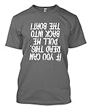 If You Can Read This Pull Me Back On The Boat Men's T-shirt (XL, CHARCOAL)