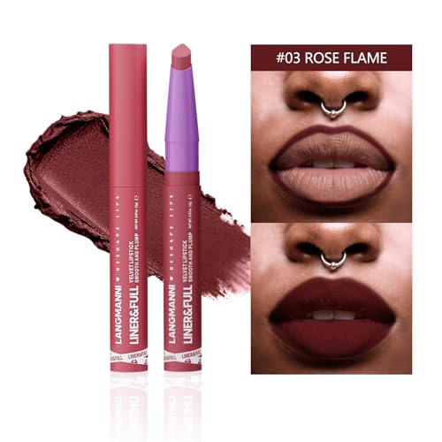 Image of BestLand 6Pcs 2-in-1 Lipstick and Liner Lip Combo Set, Soft Sculpt Nude Collection - Creamy Matte Lip Crayon with Flat Edge Tip, Gradient & Ombre Lip Effect, MLBB Shades, Fuller Looking Lips