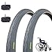 ECOVELO Behinderte Kinderwagen Reifen 24 x 1 3/8 (37-540) + Luftkammern Rollstuhl 2 Luftschlauch, grau, 24 Zoll