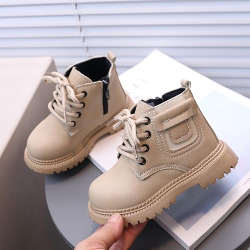 Girls Ankle Boots Combat Boots Lace Up Non-Slip Cowgirl Boots Breathable Toddler Boots for Infant Toddler Little Kid3