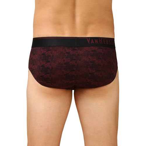 Image of Van Heusen Men Regular Fit 4 Way Stretch Body Defining Fit Allover Print Briefs - Available in Pack of 1 & 2
