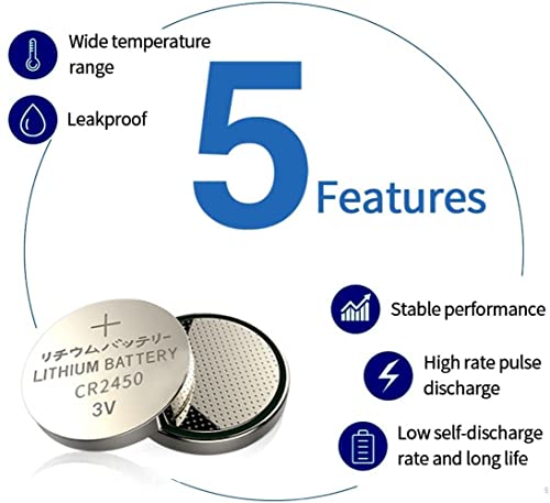10Pcs CR2450 Batería 3V 550mAh para Reloj Juguete miniatura 2