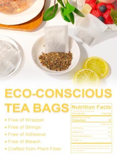 Image of TeeLux Mango Peach Herbal Iced Tea Bags, Caffeine Free, Cold Brew, 100 ct | Hibiscus Tea with Rosehips, Stevia & Lemon Balm, Mango & Peach Flavors, Tart-Sweet Taste, No Boiling Required, Hot or Cold