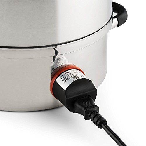 KLARSTEIN Applebee – Elektrischer Dampfentsafter, Edelstahl Fruchtentsafter, 1500 W Starkes Heizelement, integriertes 1500 W, 8 L Volumen, Ø 25 cm, Cool-Touch-Griffe, inkl. Zubehör, Silber - 5
