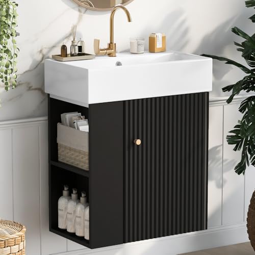 22" Small Bathroom Vanity with Sink, Floating Vanity Bathroom with