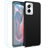 J&D Case Compatible for Motorola Moto G Power 5G(2024), Crystal Clear Anti-Yellow Ultra Slim case with (2-Pack) Screen Protectors, Anti-Shock Soft TPU, Not for Motorola Moto G Power (2023), Black
