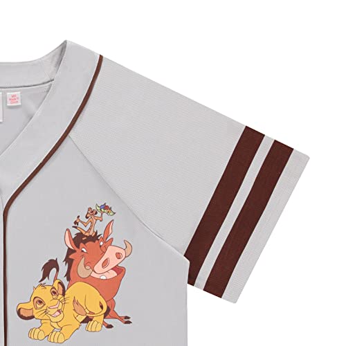 Disney Camisa de beisebol feminina Rei Leão - Hakuna Matata Rei Leão Simba Timon e Pumba Malha Camis