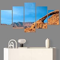 SIGNWIN 5 Panel Canvas Wall Art Modern Art Desert Multicolor Nature Photography Relax/Calm Southwest for Home Decorations Ready to Hang - 60