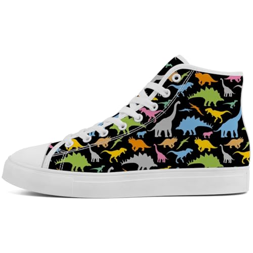 Dinosaur High Top Sneakers Men High Top Canvas Shoes Lace Up Casual Shoes3