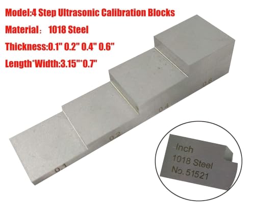 Step Gauge Block acero 1018 con espesores 0.1'' 0.2'' 0.4'' 0.6'' para calibración en prueba ultrasonica miniatura 5
