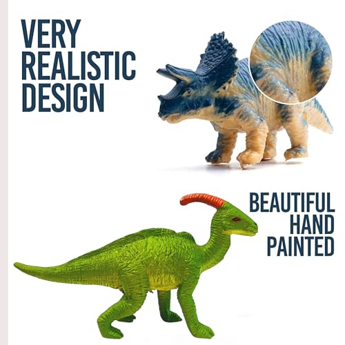 Image of Realistic Dinosaur Animal Toys for Kids 3+ Years | 8PCs Big Size Jurassic World Dino Animals Figure Set for Children| Birthday Gifts Jungle Safari Animal Dino Egg Toy Action Figurine (Dino 8)