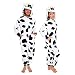 Silver Lilly Slim Fit Animal Pajamas - Adult One Piece Cosplay Cow Costume (Black/White, Small)