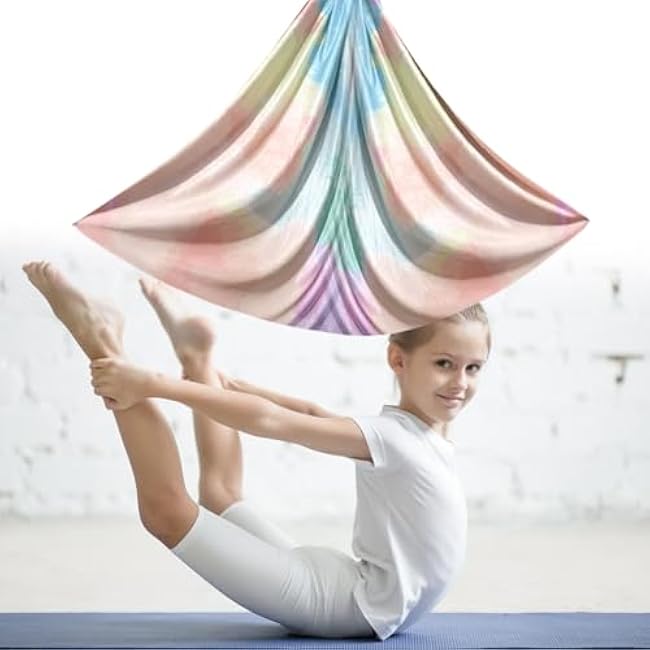 Aerial Hammock Yoga Swing, Yoga Swing Set for Adult Kids, Portable Inversion Sling Hammock Exercise Gear for Aerial Dance, Acrobatics